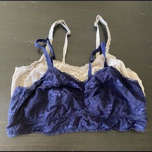 Navy & Gray Cacique lace bralettes size 22/24